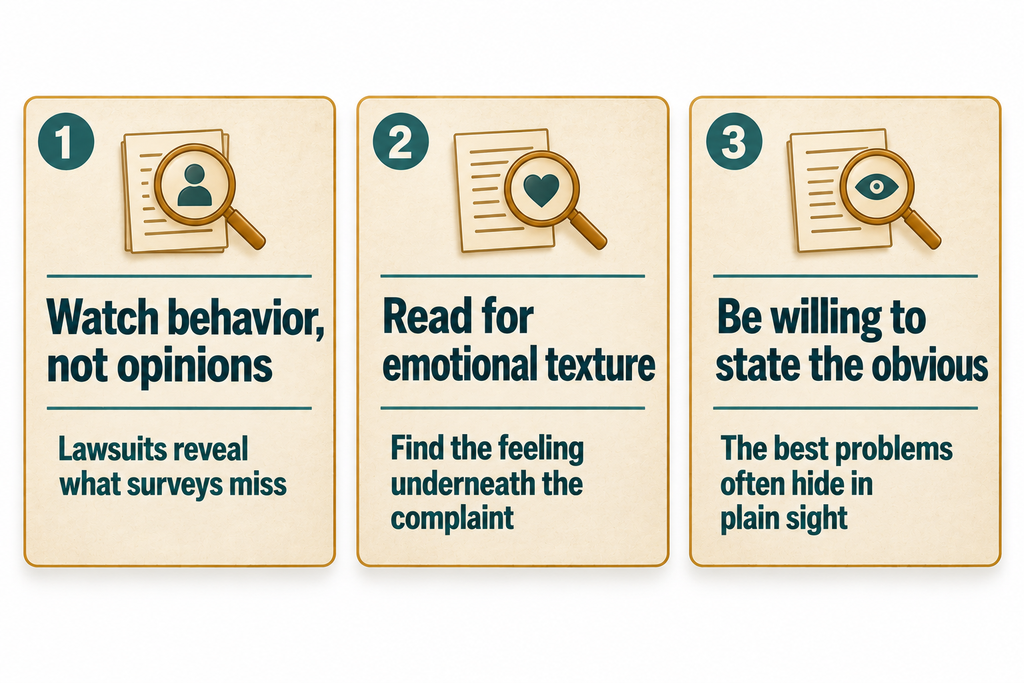 Diagram of the three-step checklist for spotting a real invisible problem